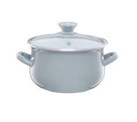 Enamel pot with lid Dajar Pyza 35059 20cm gray