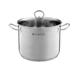 Pot with glass lid Ambition Acero 60829 34cm 22l