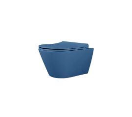 Wall hung toilet with lid Lucco Avva Rimless Patrol Blue Matt