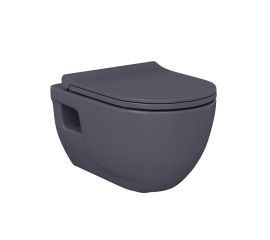 Wall-hung toilet Lucco Brilla Anthracite Matt' with lid