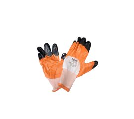 Glove orange nitrile coated M2M 300/135 S10