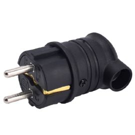 Black rubber plug ByLion 16A IP44 KEF-L
