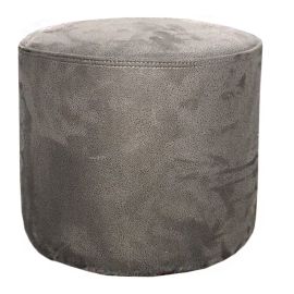 Round pouf alcantara grey