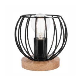 Table lamp Lamkur TIMO 1 E27 oak black 45306
