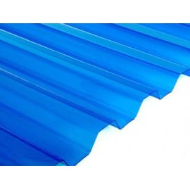 Monolithic profiled polycarbonate  "Borrex" blue 0,8х2000х1050