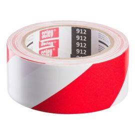 Signal adhesive tape (red/white) Scley 0370-123348 48 mm x 33 m