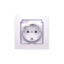 Power socket grounded, with cover Simon 1591450-030 1 sectional white