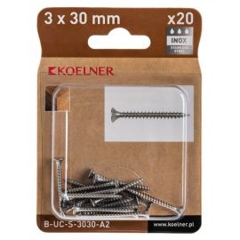 Universal screw Koelner 3x30 stainless steel 20 pcs B-UC-S-3030-A2
