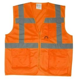 Zipped reflective waistcoat Coverguard YARD 7YGMO XL orange