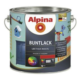 Цветная эмаль Alpina Buntlack SM Weiss B1 2.38 л