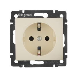 Socket no frame with grounding,with protection Strokes,ivory LEGRAND