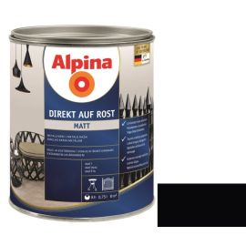 Эмаль антикоррозионная Alpina Direkt Auf Rost Matt черный 0.75 л