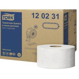 ტუალეტის ქაღალდი მინი ჯამბო ედვანსი TORK 2 ფენა *170 მეტრი
