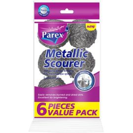 ჭურჭლის სახეხი Parex Metallic Scourer 6 ც