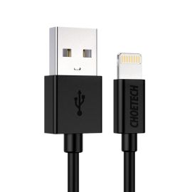 USB Cable Choetech USB lightning MFI black 1.8 m