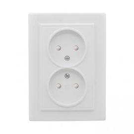 Power socket with curtains EKF ERR10-102-100 2 sectional white