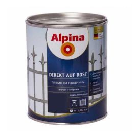 Эмаль Alpina DIREKT AUF ROST RAL6005 зеленая 750 мл