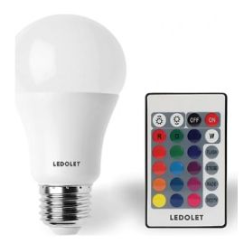 Lamp LED E27 9W RGB remote control Ledolet