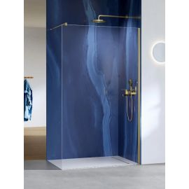 Shower glass transparent glass profile gold with wall mount New Trendy 100x200 cm-8mm