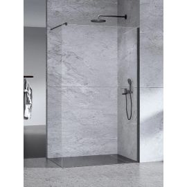 Shower glass transparent glass profile black with wall mount New Trendy 100x200 cm-8mm