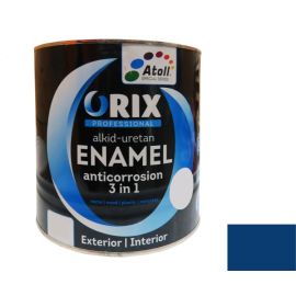 Эмаль антикоррозийная Atoll Orix Color 3 in 1, 2 л синяя RAL 5010