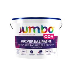 Универсальная краска для фасадов и интерьеров JUMBO Com белая 7.5 л