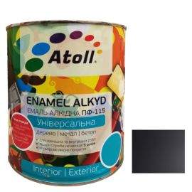 Enamel alkyd Universal ATOLL ПФ-115 black matt 2,6 Kg