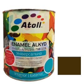 Enamel alkyd Universal ATOLL ПФ-115 dark brown 0.8 Kg