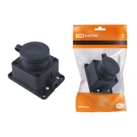 Rubber wall power socket with valve TDM 2Р+РЕ SQ0612-0003