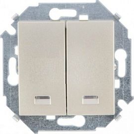 Switch without frame with LED Simon 15 1591392-034 2 key champagne