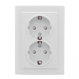 Power socket grounded with curtains EKF ERR16-128-100 2 sectional white