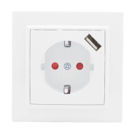 Socket EKF 16A with USB port with grounding white