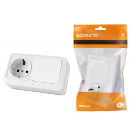Switch with socket TDM SQ1801-0101 white