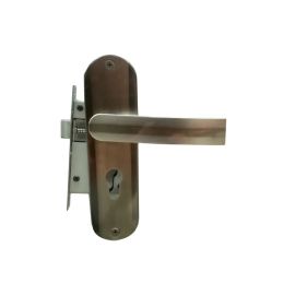 Set handle and lock BT Group T685 T101 70 mm. silver