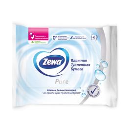 ტუალეტის სველი ქაღალდი Zewa Pure 42 ც