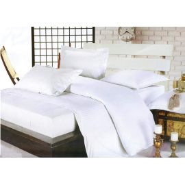 Striped bed linen set 160x220 F2343 white