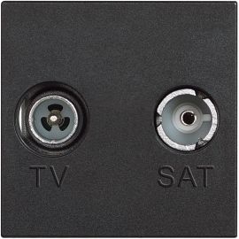 Mechanical sockets Bticino TV SAT 2 module black Classia
