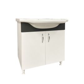 Bathroom furniture with washbasin Denko Trend 65 White Antracite Grey