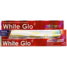 Toothpaste, brush and toothpicks White Glo