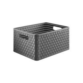 Storage basket Rotho 18L COUNTRY A4 anthracite