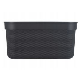 Storage basket with lid Rotho DECO 5L black