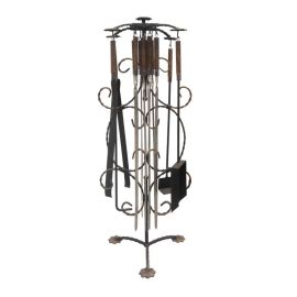A set of forged fireplace accessories + 8 skewers A130