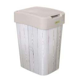 Trash can with decor Aleana Euro 10l beige