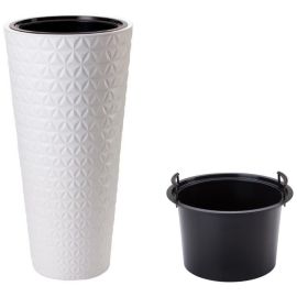 Plastic pot FORM PLASTIC 2930-011 Diamond Slim-30 white 25 L