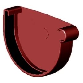 Gutter cap right RainWay 90 mm red