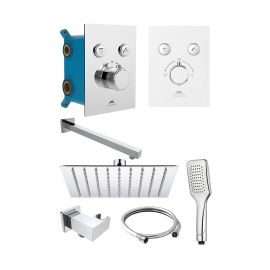 Concealed shower system Rubineta chrome Thermo-2F-Olo 625039