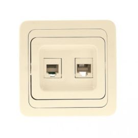 Socket EKF RJ-45+Phone cream