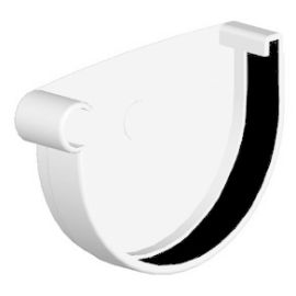 Gutter cap left RainWay 130 mm white