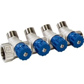 Manifold with valve Carlo Poletti 4-Blue