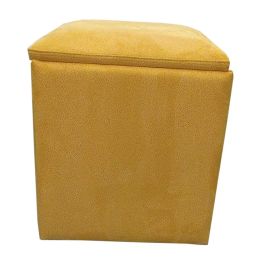 Pouffe alcantara yellow 34/34/40